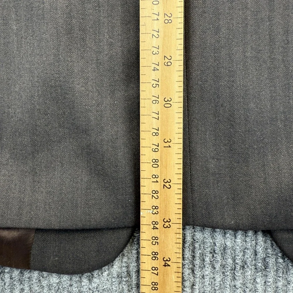 Brandini Blazer Mens 48L Brown Herringbone 3 Button Sport Coat Notch Lapel‎